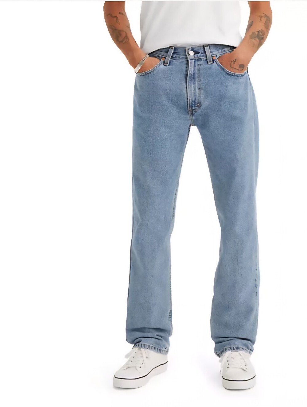 Levi's 505 Men's Classic Straight Leg Relaxed Fit Jeans Light Blue 38 X 33 Denim